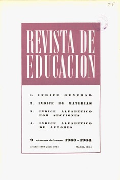 Revista de educación. Índice 1963-1964