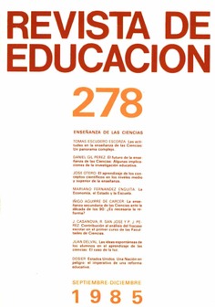 Revista de educación nº 278. Enseñanza de las ciencias