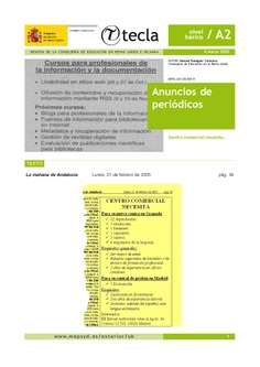 Tecla. Revista de la Consejería de Educación en Reino Unido e Irlanda. 4 marzo 2005 Tecla. Revista de la Consejería de Educación en Reino Unido e Irlanda. 4 marzo 2005