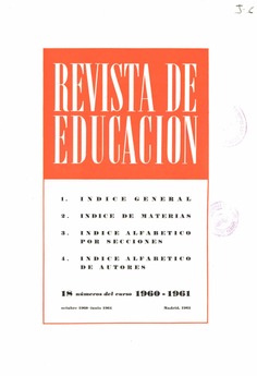 Revista de educación. Índice 1960-1961