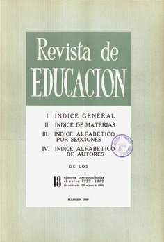 Revista de educación. Índice 1959-1960