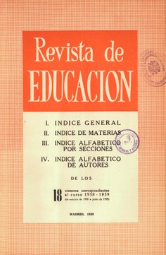 Revista de educación. Índice 1958-1959