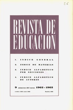 Revista de educación. Índice 1962-1963