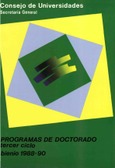 Programas de doctorado. Tercer ciclo. Bienio 1988-90 (volumen I)