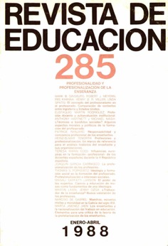 Revista de educación nº 285. Profesionalidad y profesionalización de la enseñanza