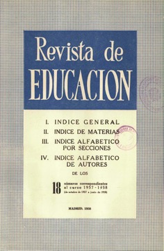 Revista de educación. Índice 1957-1958