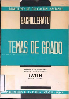 Temas de exámenes de grado superior de Bachillerato, latín 1959