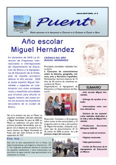 Puente nº 2. Boletín informativo de la Agregaduría de Educación de la Embajada de España en Rusia Puente nº 2. Boletín informativo de la Agregaduría de Educación de la Embajada de España en Rusia