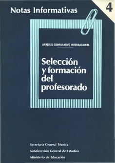 Notas Informativas nº 4. Selección y formación del profesorado