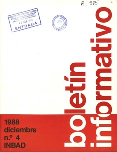 Boletín informativo del INBAD. 1988. Nº 4. Diciembre