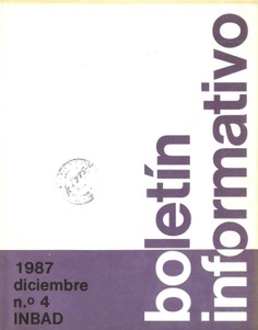 Boletín informativo del INBAD. 1987. Nº 4. Diciembre