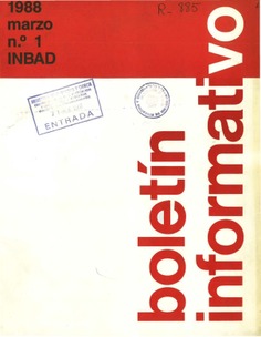 Boletín informativo del INBAD. 1988. Nº 1. Marzo