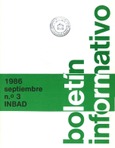 Boletín informativo del INBAD. 1986. Nº 3. Septiembre