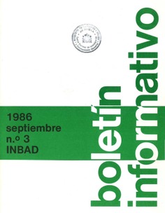 Boletín informativo del INBAD. 1986. Nº 3. Septiembre
