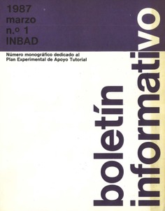 Boletín informativo del INBAD. 1987. Nº 1. Marzo. Monográfico
