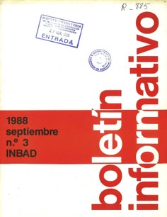 Boletín informativo del INBAD. 1988. Nº 3. Septiembre