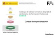 Catálogo de ofertas formativas de grado E del Sistema de Formación Profesional. Cursos de especialización
