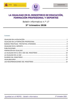 Boletín informativo nº 17. La igualdad en el MEFPD. 3er trimestre 2026