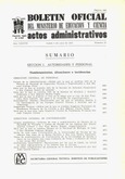 Boletín Oficial del Ministerio de Educación y Ciencia año 1977-3. Actos Administrativos. Números del 27 al 39 más 1 número extraordinario e índice 3º trimestre