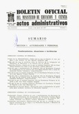 Boletín Oficial del Ministerio de Educación y Ciencia año 1977-1. Actos Administrativos. Números del 1 al 13 e índice 1º trimestre
