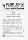 Boletín Oficial del Ministerio de Educación y Ciencia año 1976-4. Actos Administrativos. Números del 40 al 52 e índice 4º trimestres