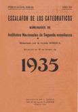 Escalafón de los catedráticos numerarios de Institutos Nacionales de Segunda Enseñanza : situación en 22 de febrero de 1935