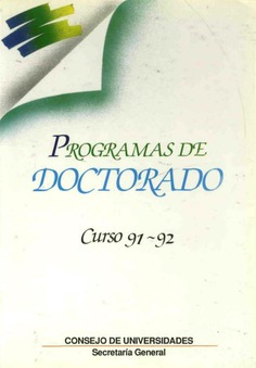 Programas de doctorado. Curso 91-92