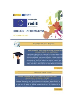 Boletín informativo nº 29 Agosto 2021. Eurydice España - rediE