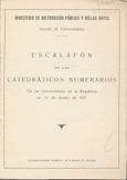Escalafón de los catedráticos numerarios de las Universidades de la República. 1935