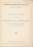 Escalafón de los catedráticos numerarios de las Universidades de la República. 1935