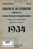 Escalafón de los catedráticos numerarios de Institutos Nacionales de Segunda Enseñanza. 1934