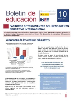 Boletín de educación educainee nº 10. Factores determinantes del rendimiento educativo internacional