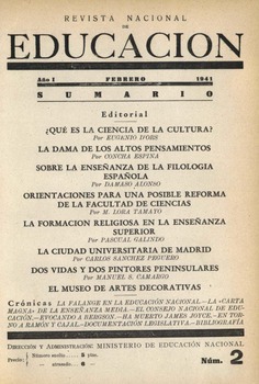 Revista nacional de educación nº 2. Febrero 1941