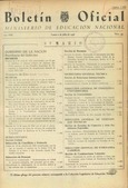 Boletín Oficial del Ministerio de Educación Nacional año 1956-2. Resoluciones Administrativas. Números del 53 al 105 e índice 1º semestre