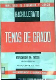 Temas de exámenes de grado elemental de Bachillerato