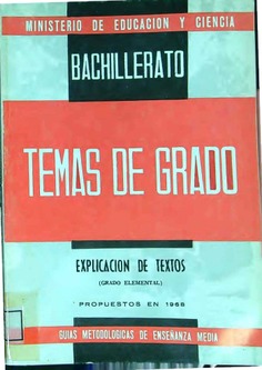 Temas de exámenes de grado elemental de Bachillerato