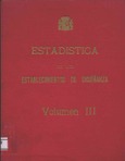 Estadística de los establecimientos de enseñanza. Volumen III. Curso 1940-41