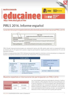 Boletín de educación educainee nº 52. PIRLS 2016. Informe español