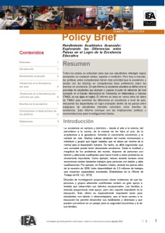 Policy Brief 7. Rendimiento académico avanzado: explorando las diferencias entre países en el logro de la excelencia educativa