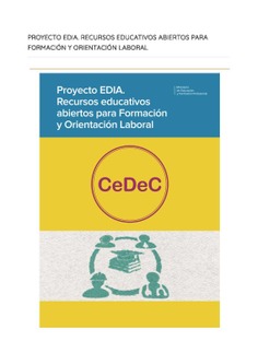Proyecto EDIA. Recursos educativos abiertos para Formación y Orientación Laboral