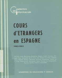 Cours d'etrangers en Espagne 1982-83