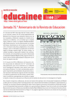 Boletín de educación educainee nº 48. Jornada 75º Aniversario de la Revista de Educación