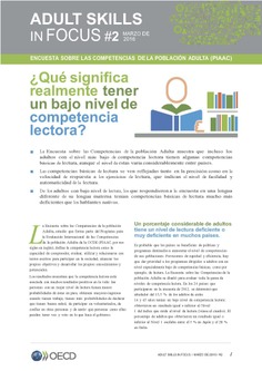 Adult Skills in Focus 2. ¿Qué significa realmente tener un bajo nivel de competencia
lectora?