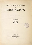 Revista nacional de educación nº 63. 1946
