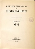 Revista nacional de educación nº 64. 1946