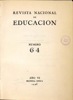 Revista nacional de educación nº 64. 1946