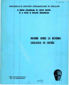 Informe sobre la reforma educativa en España. Conferencia de ministros iberoamericanos de educación.