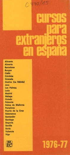 Cursos para extranjeros en España 1976-77