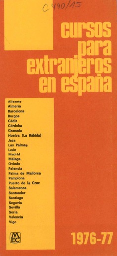 Cursos para extranjeros en España 1976-77