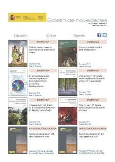 Boletín de novedades nº 21. Mayo-Junio 2019. Ministerio de Educación y Formación Profesional. Ministerio de Cultura y Deporte